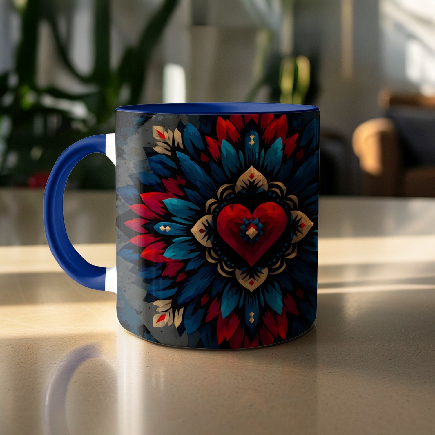 Heart Mandala Pattern Design Colorful Mug product
