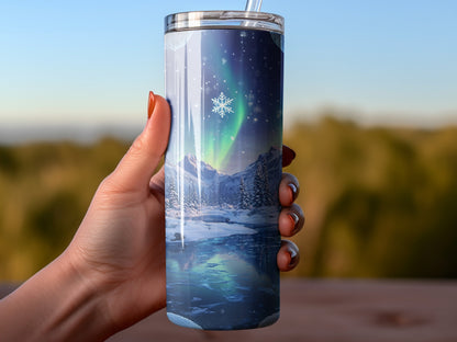 Northern Lights Winter Scenic Insulated Tumbler product
