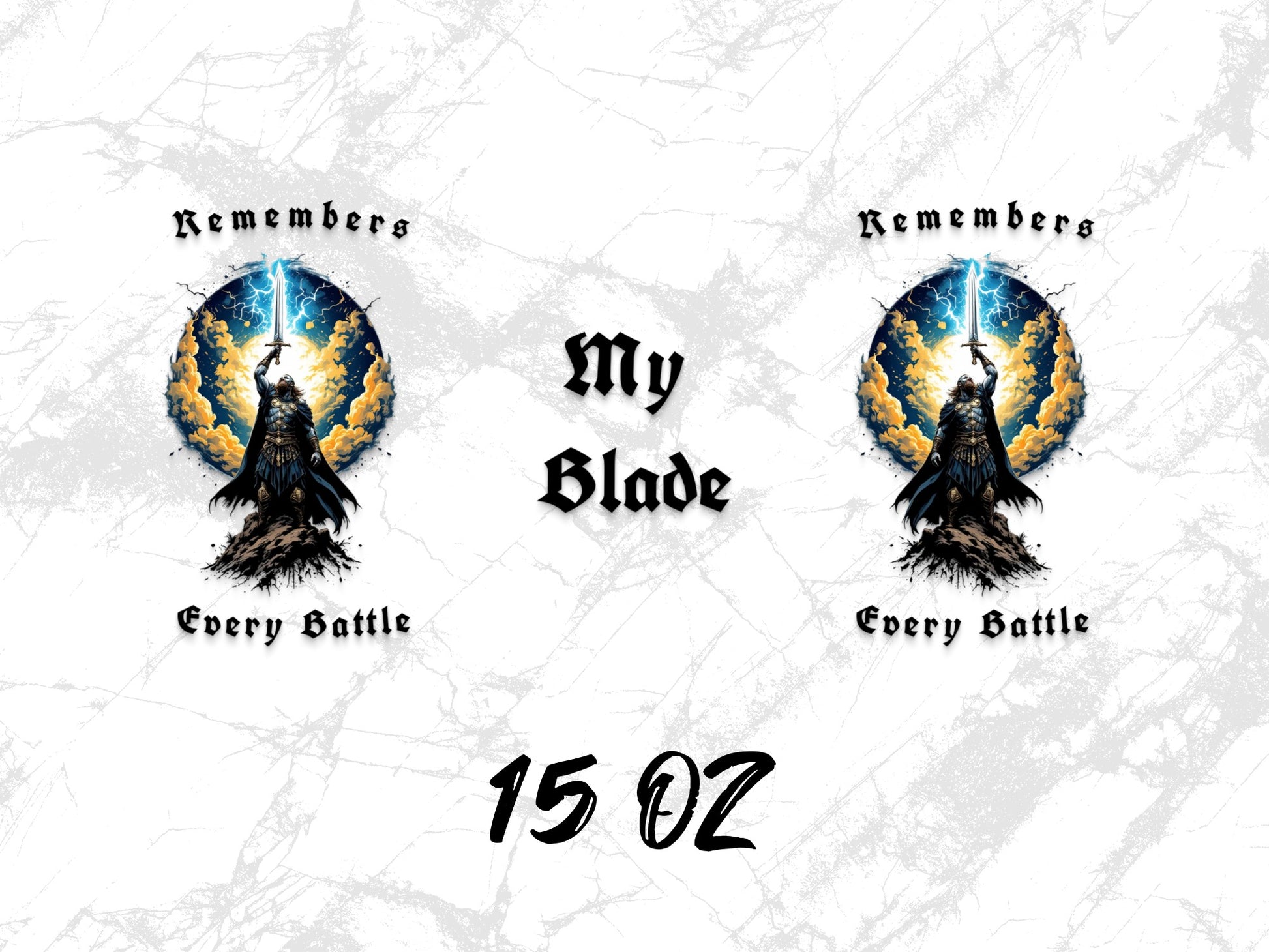 Fantasy Wolf Art Mug, 'Remembers My Blade' Graphic Coffee Cup, 15oz Unique Warrior Gift