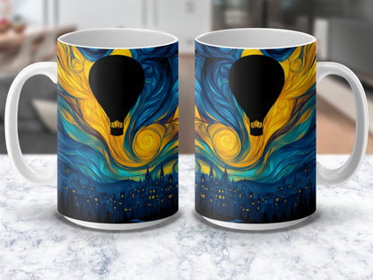 Starry Night Inspired Mug, Van Gogh Art Print Coffee Cup, Unique Artistic Drinkware, Gift Idea