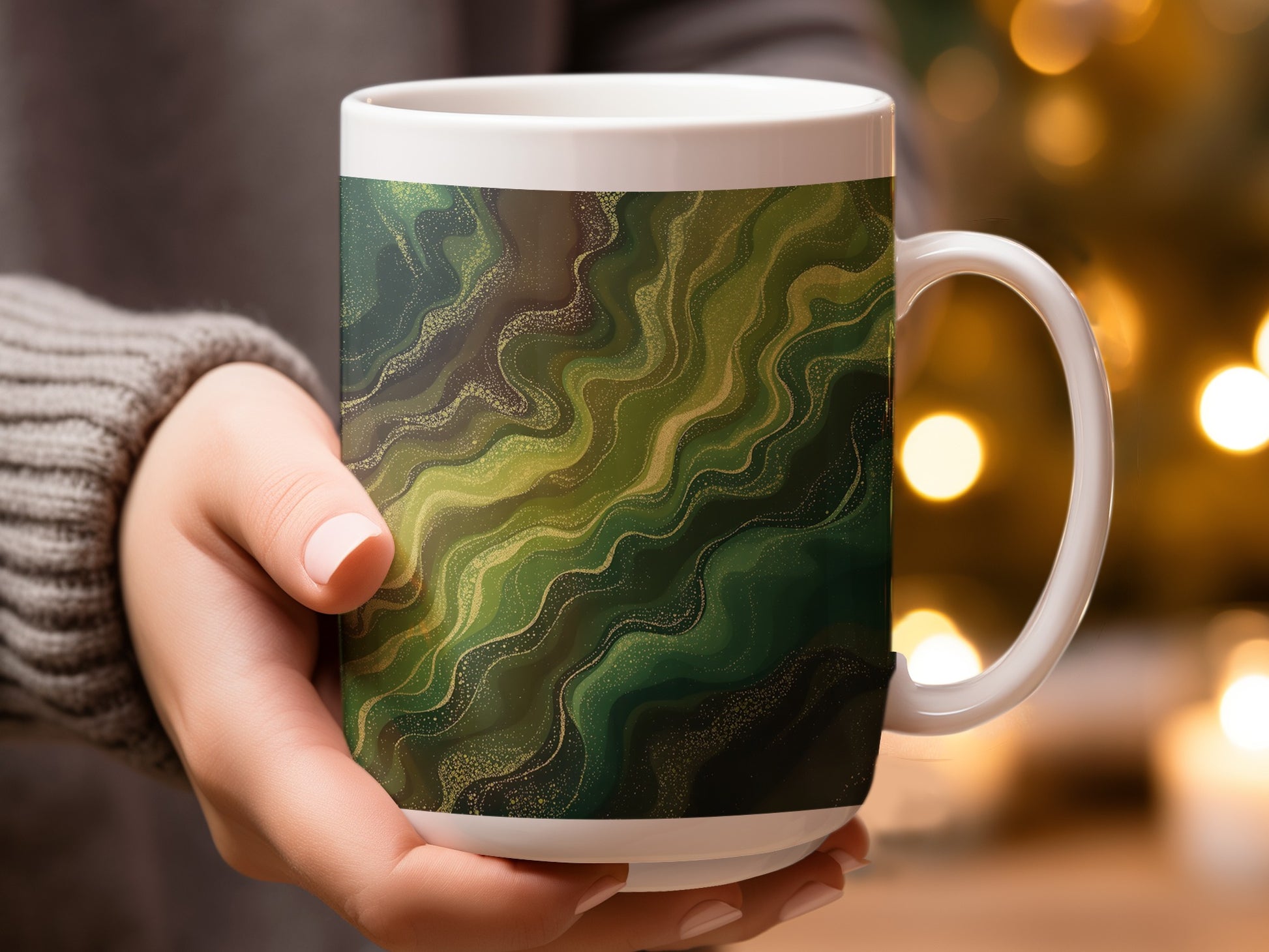 Green Artistic Abstract Design Coffee Mug product