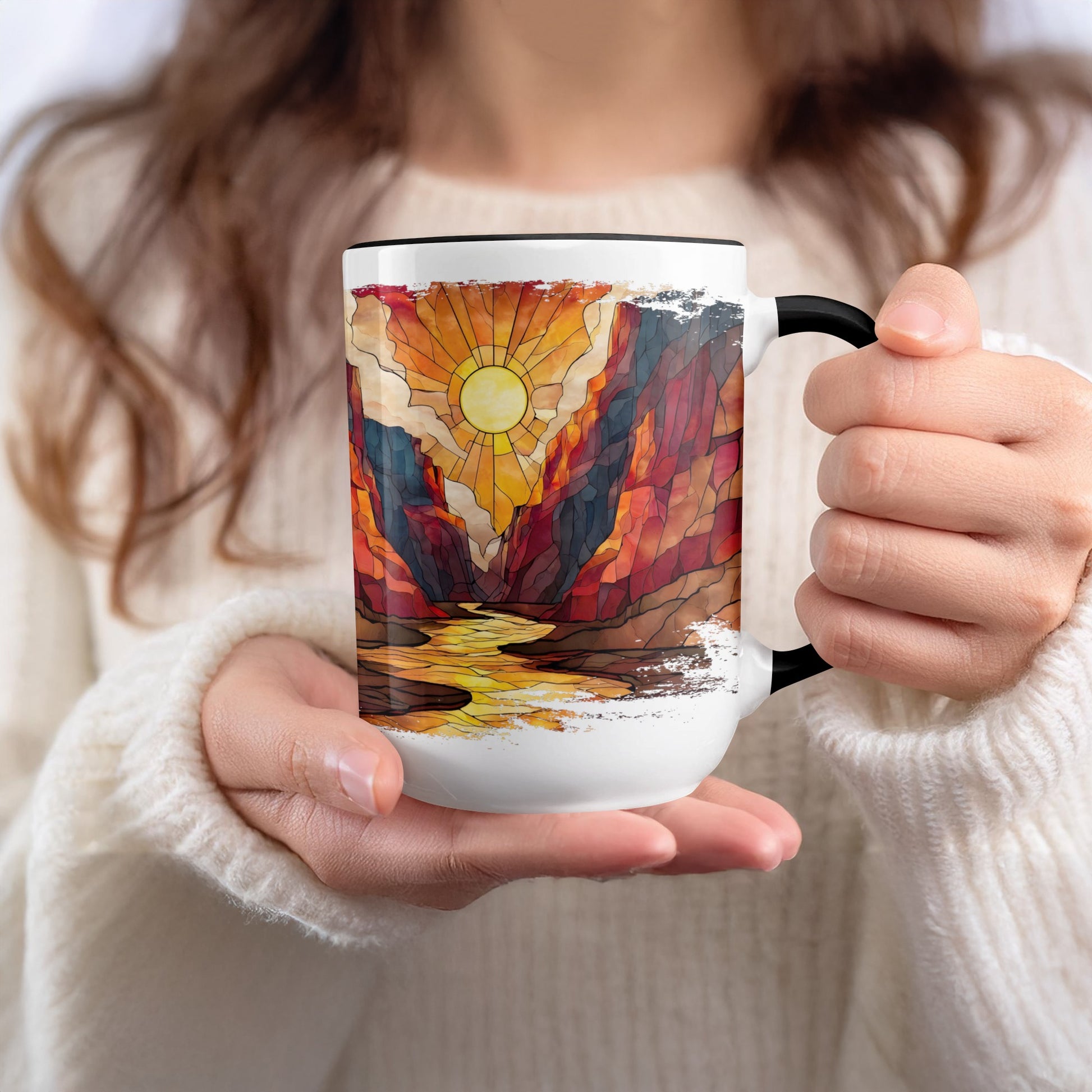 Sunlit Mountain Landscape Coffee Mug product