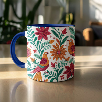 Vibrant Floral Birds Art Design Coffee Mug product
