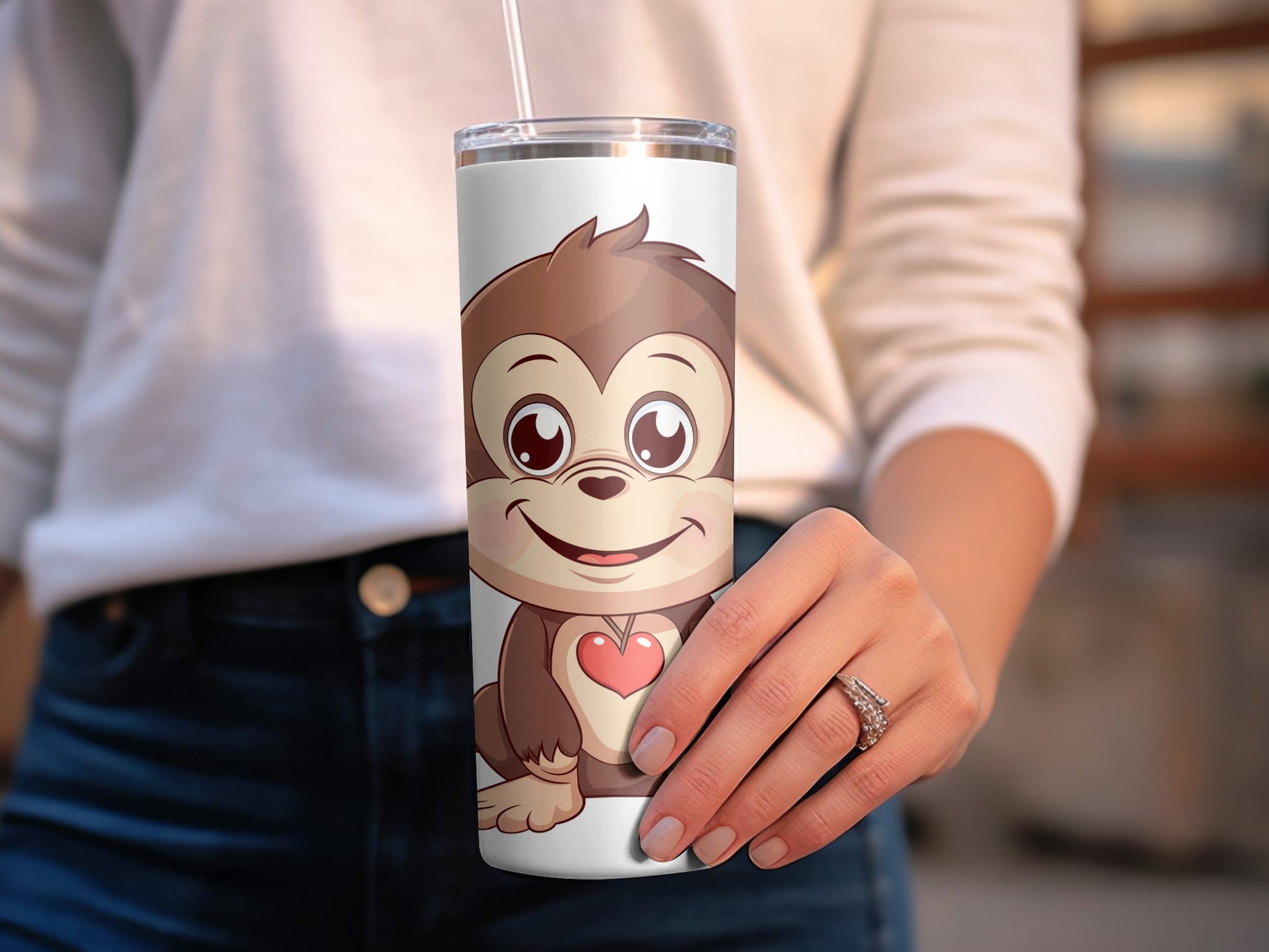 Cute Cartoon Chipmunk Tumbler, Kids Stainless Steel Water Bottle, Insulated Drinkware, Gift Idea