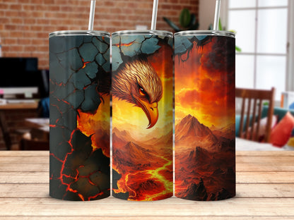 Fiery Eagle Art on Tall Tumblers Drinkware product type