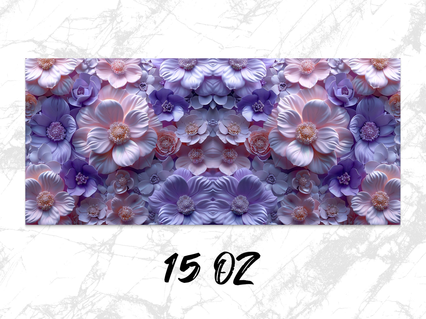 Floral Mouse Pad with Purple and Pink Flowers, Large Desk Mat, Home Office Decor, 15 Oz