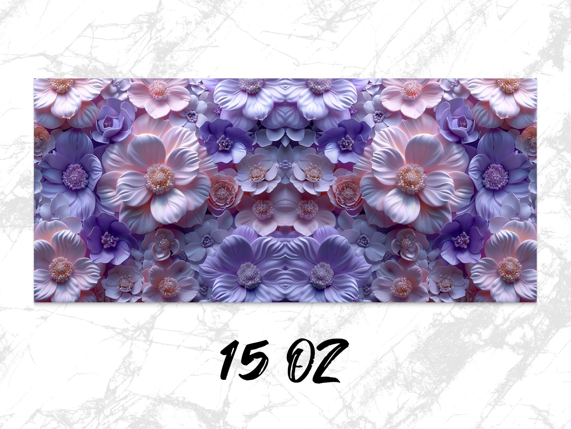 Floral Mouse Pad with Purple and Pink Flowers, Large Desk Mat, Home Office Decor, 15 Oz