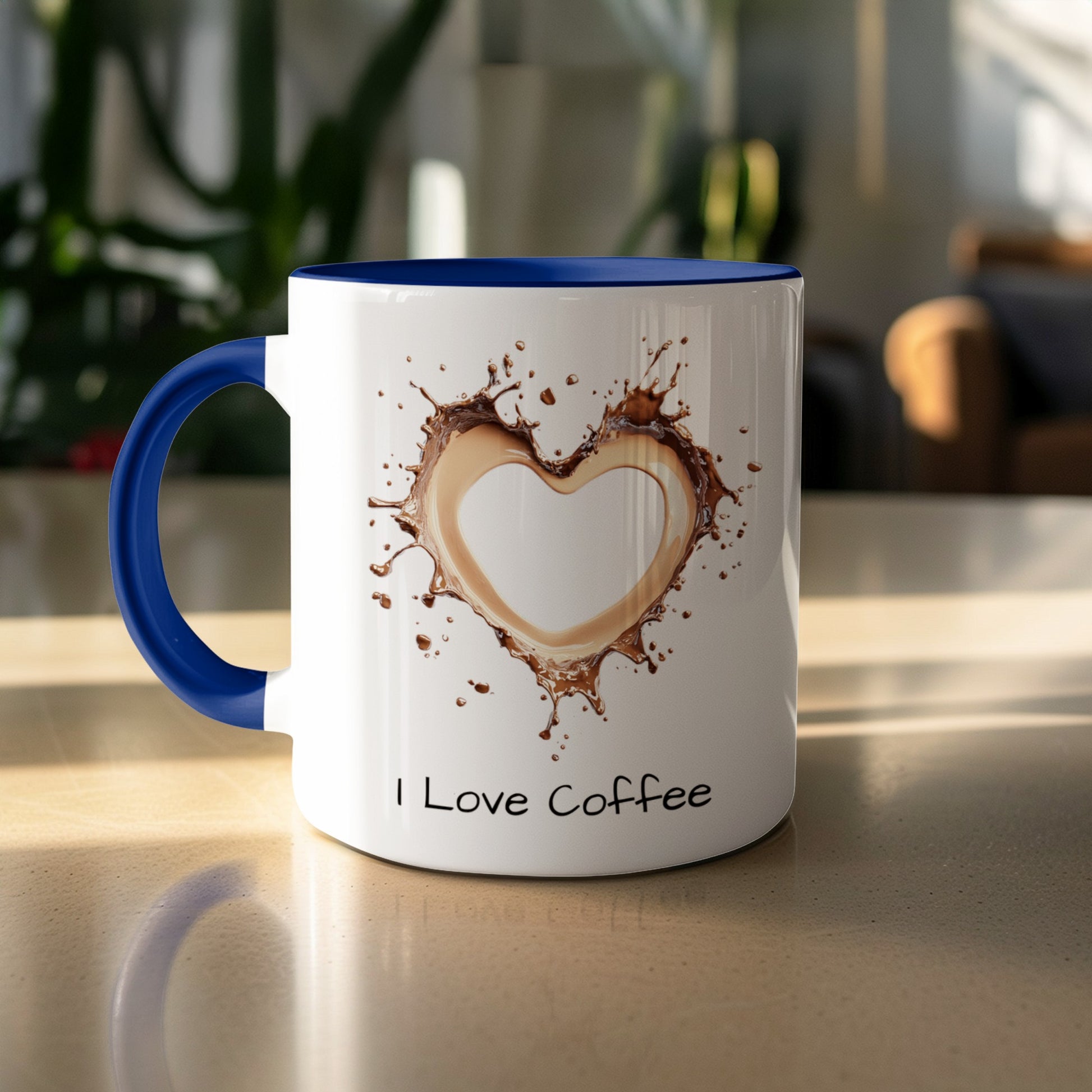 Coffee Splash Heart Print I Love Coffee Mug product