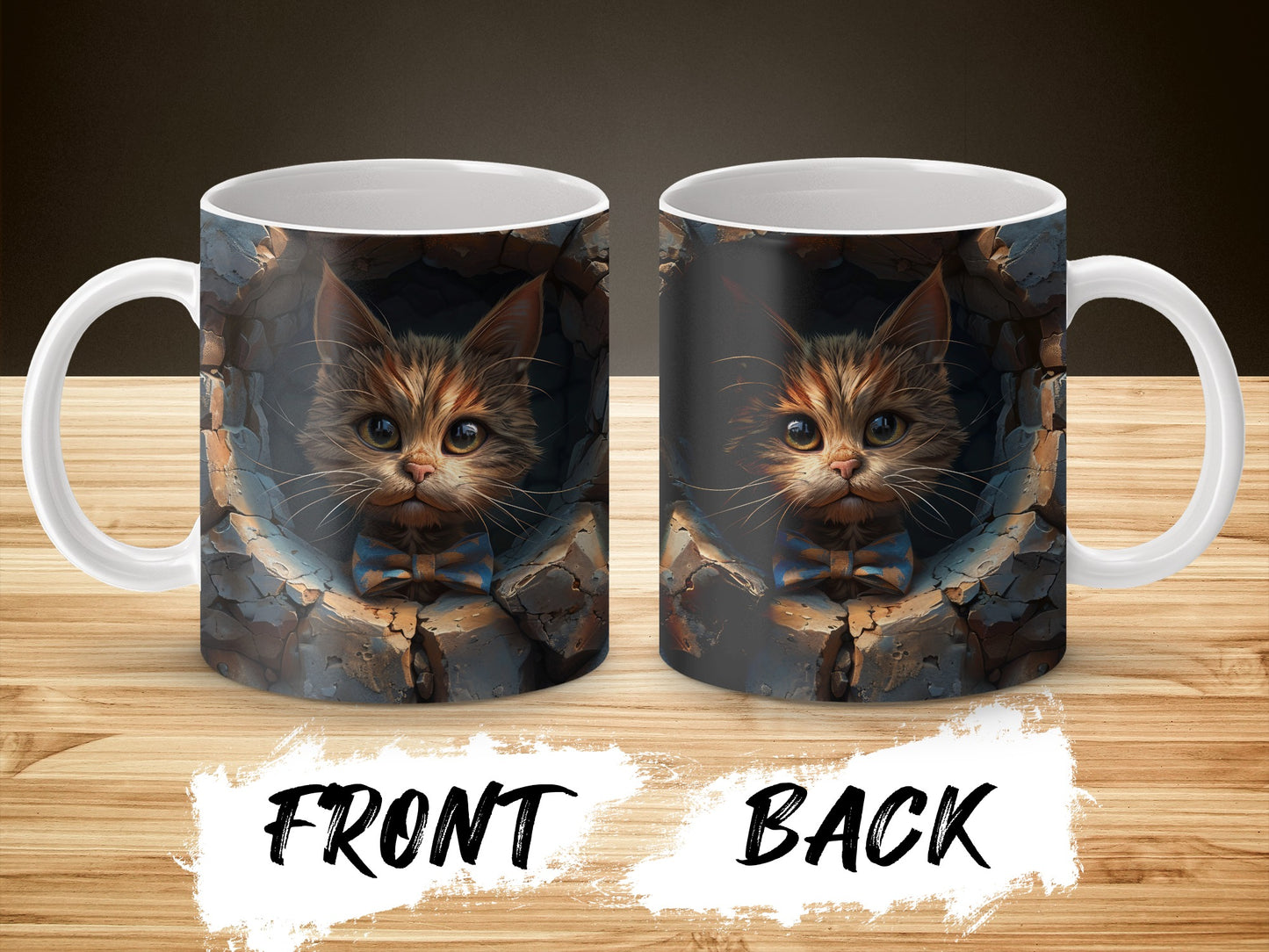 Cat Face Coffee Mug, Cute Kitten Graphic Cup, Unique Pet Lover Gift, Ceramic Tea Mug