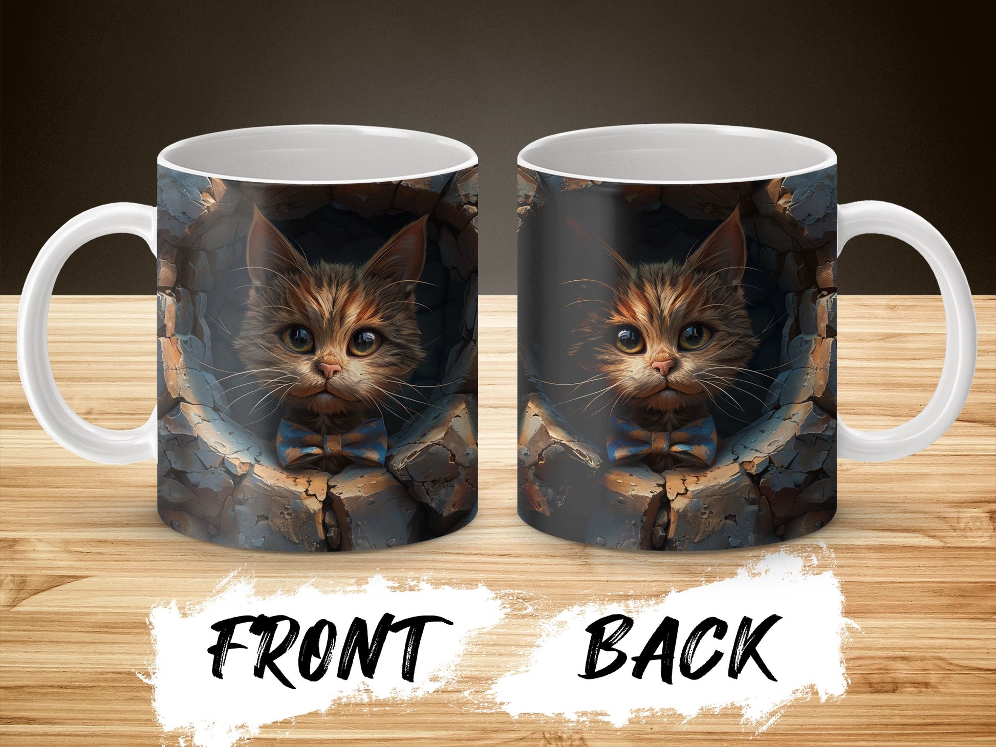 Cat Face Coffee Mug, Cute Kitten Graphic Cup, Unique Pet Lover Gift, Ceramic Tea Mug