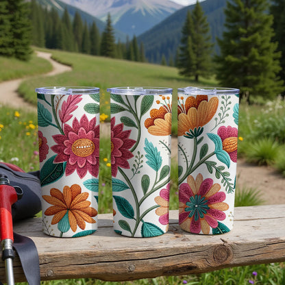 Colorful Floral Design Insulated Tumbler product