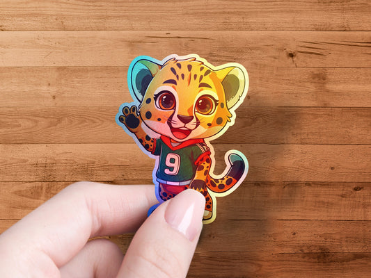 Cute Cartoon Leopard Wearing Jersey Sticker product type