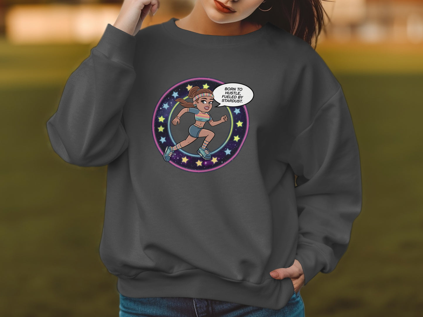 Born to Hustle Motivational Running Sweatshirt product type