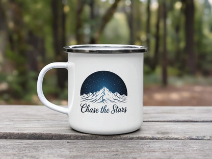 Chase the Stars Design Enamel Mug Campfire Product