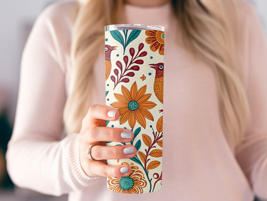 Floral Bird Design Insulated Travel Tumbler product type
