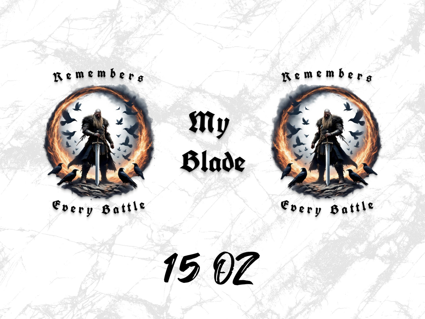 Viking Warrior Mug, 15 oz, 'Remembers My Blade Every Battle' Graphic, Medieval Norse Gift