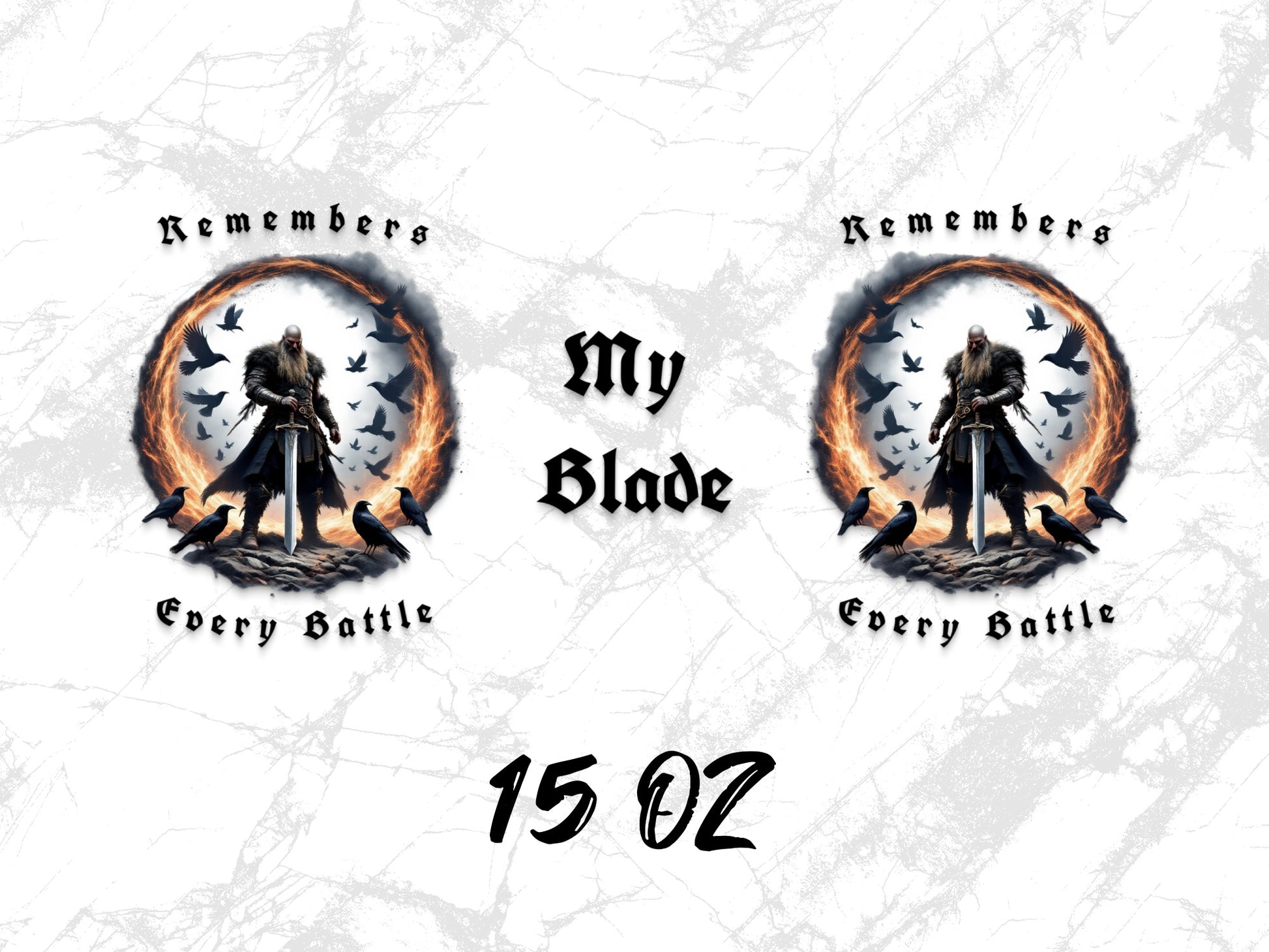 Viking Warrior Mug, 15 oz, 'Remembers My Blade Every Battle' Graphic, Medieval Norse Gift