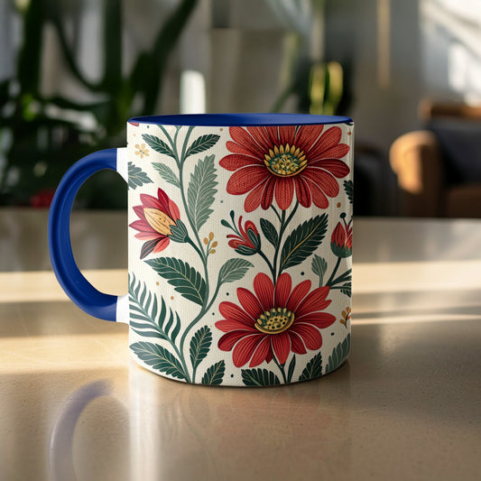 Colorful Floral Pattern Ceramic Coffee Mug product