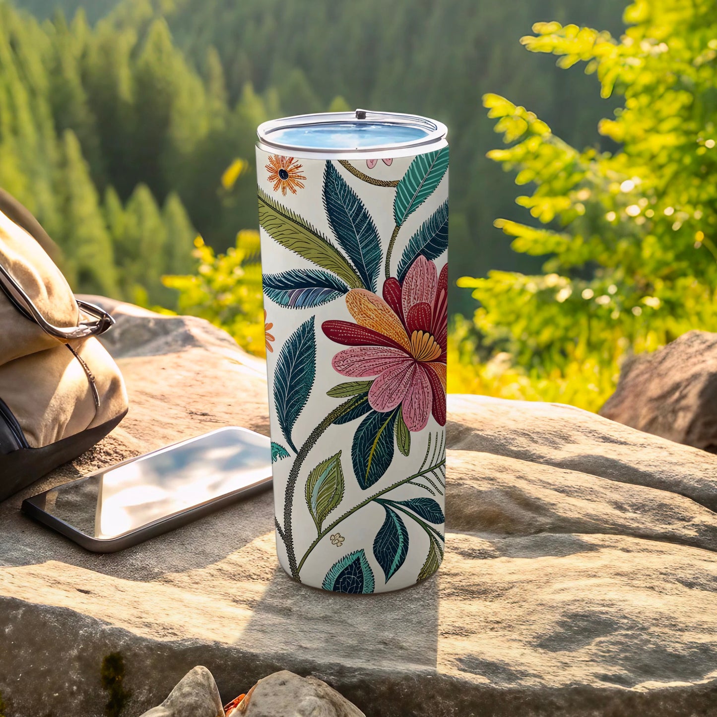 Floral Patterned Insulated Travel Tumbler product