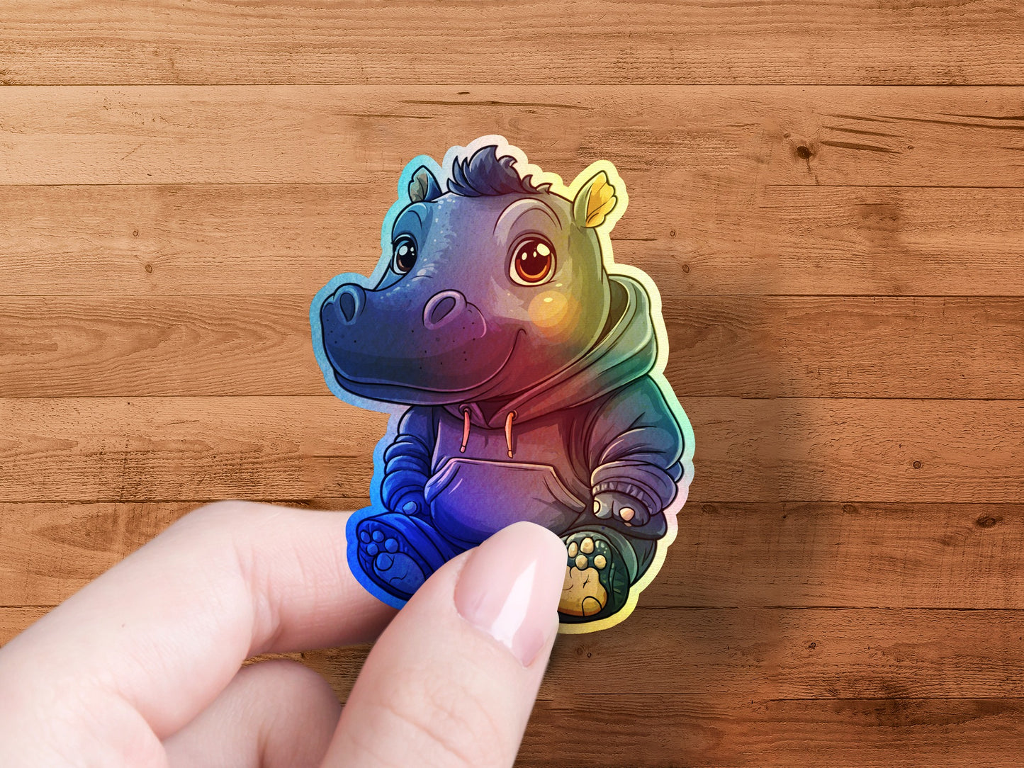 Adorable Colorful Hippo Sticker Cute Collectible product type