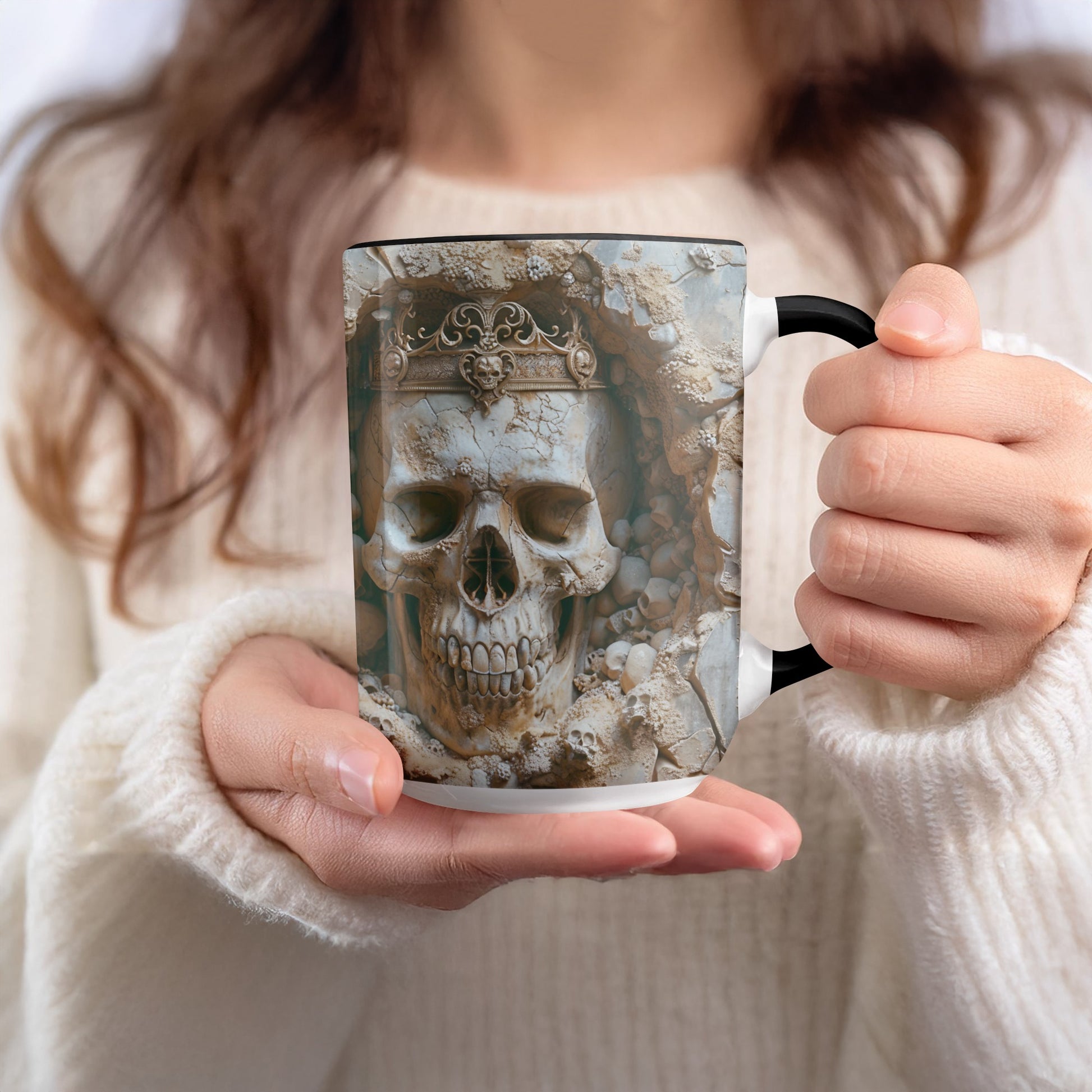 Intricate Skull Design Coffee Mug Artistic Gift product type