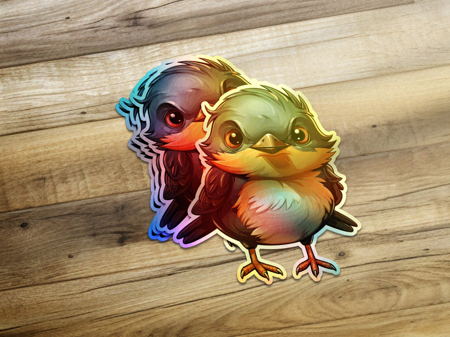 Cute Colorful Cartoon Bird Character Sticker product type