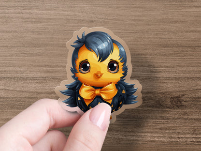Cute Yellow Black Chick Cartoon Sticker product