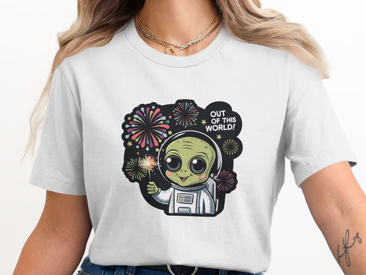 Out of This World Fireworks Alien T-Shirt product type
