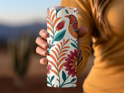 Floral Bird Pattern Travel Tumbler Insulated Drinkware product