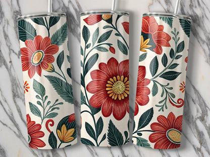 Vibrant Floral Patterned Insulated Tumbler product