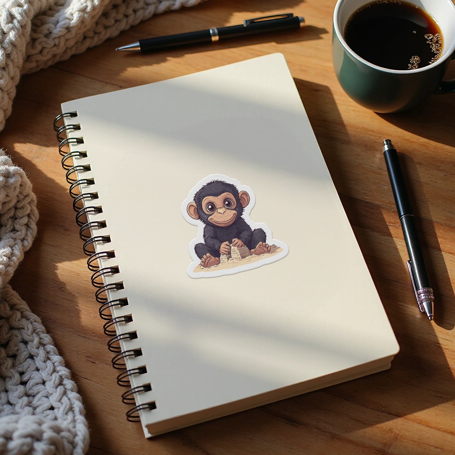 Adorable Baby Monkey Spiral Notebook Cute Gift Product