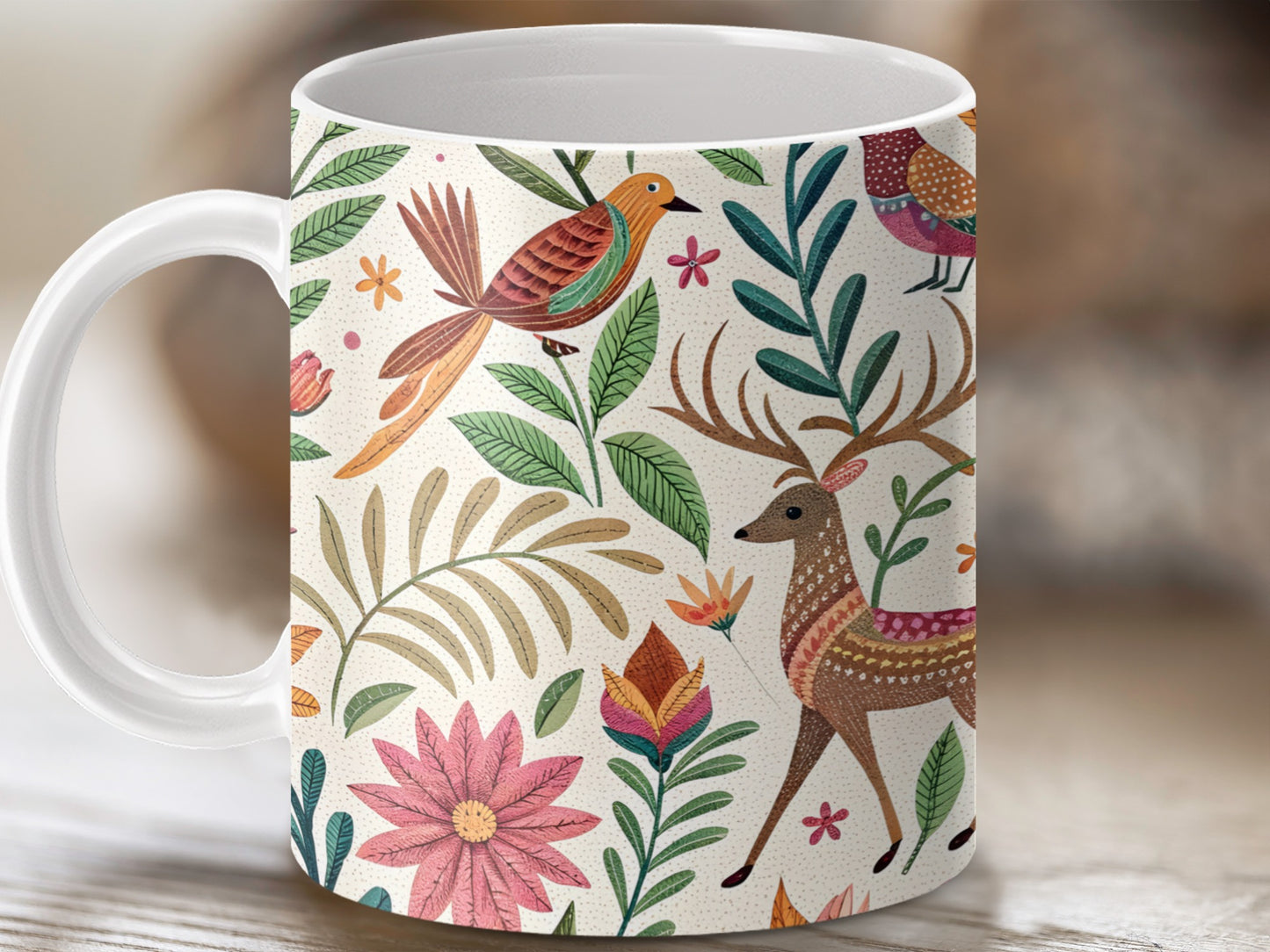 Colorful Forest Animals and Plants Mug product