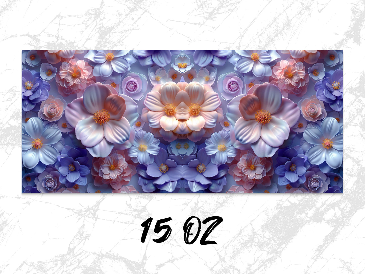 Floral Canvas Print, Abstract Purple and Orange Flowers Wall Art, 15 OZ, Home Decor
