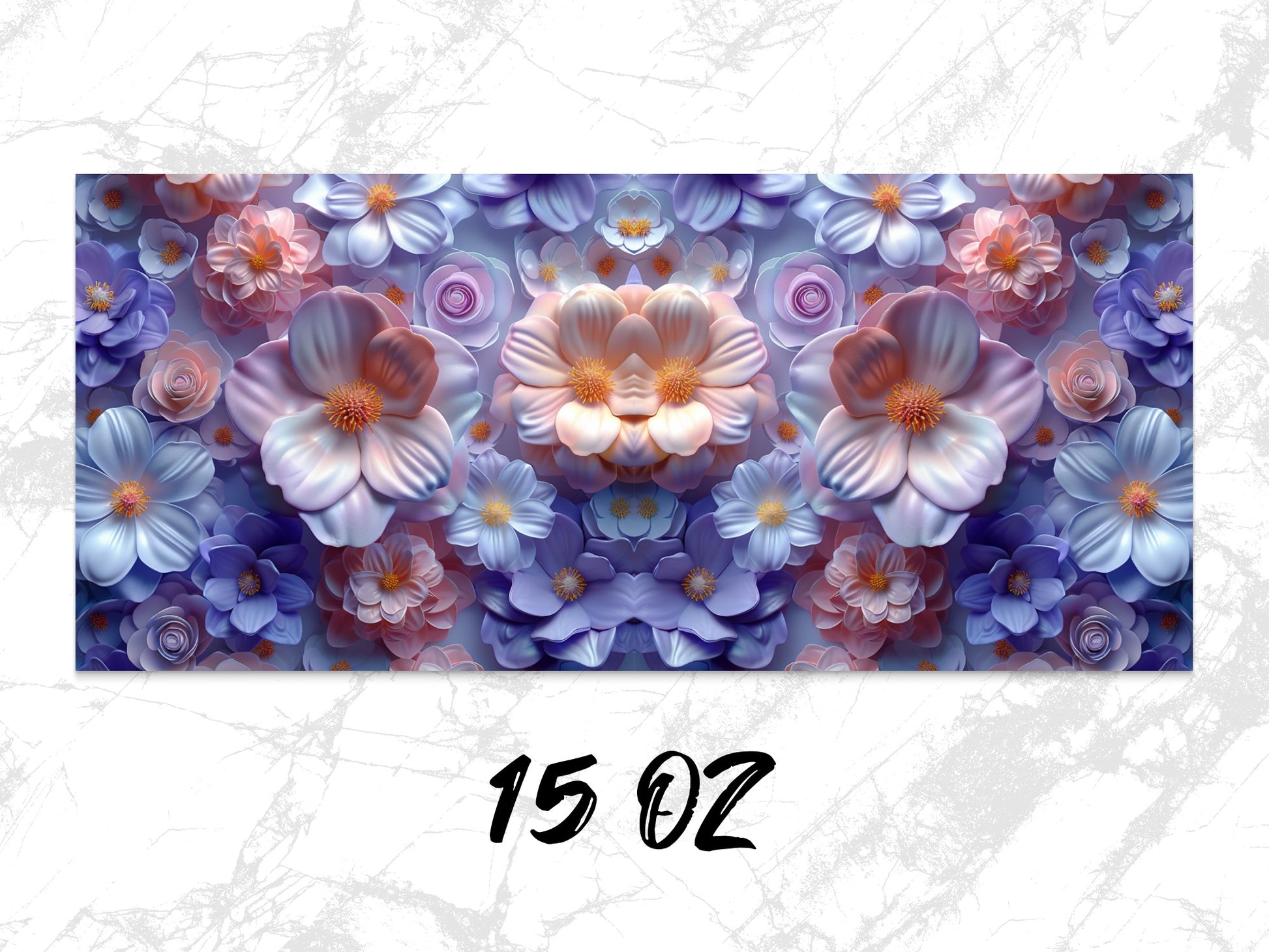 Floral Canvas Print, Abstract Purple and Orange Flowers Wall Art, 15 OZ, Home Decor