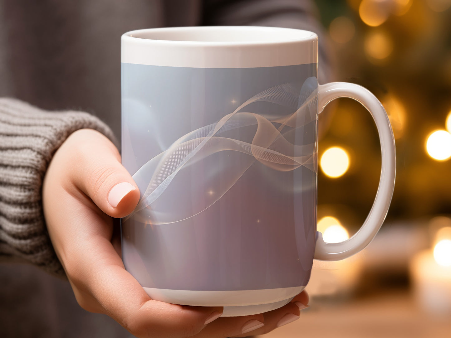 Elegant Wave Design Mug Perfect Holiday Product