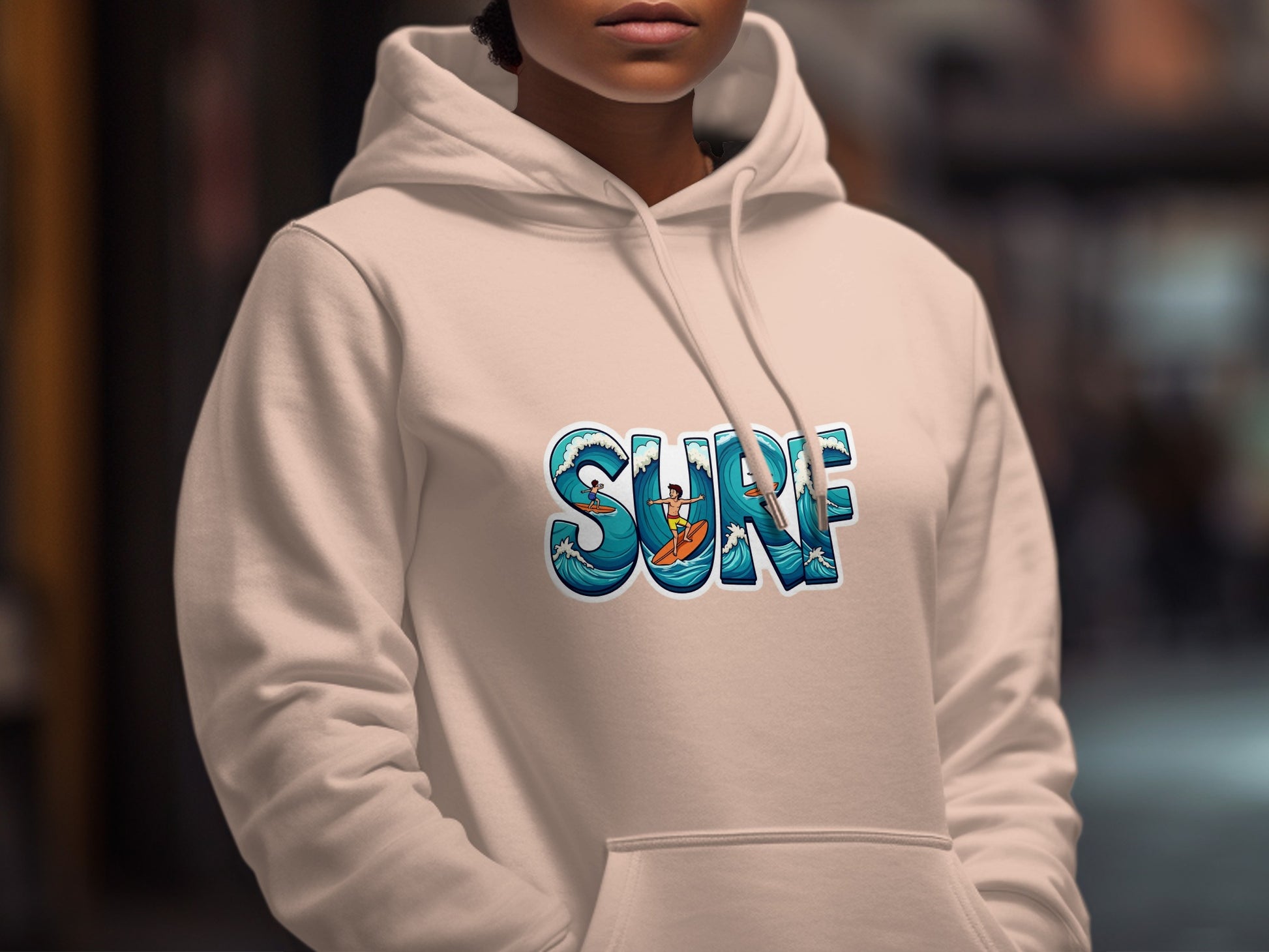 Trendy Surf Theme Hoodie with Colorful Graphics product
