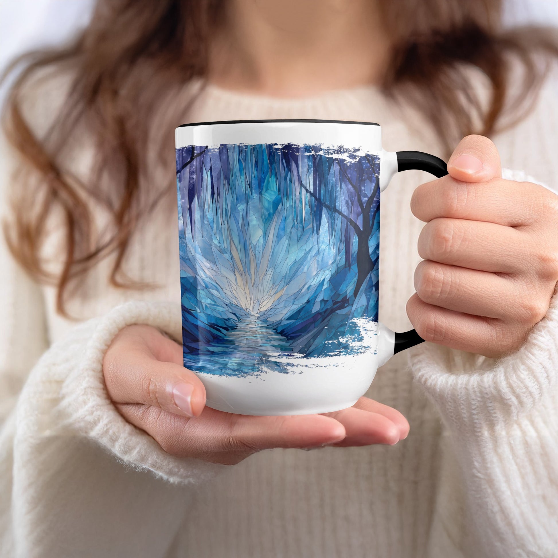Enchanting Ice Cavern Forest Scene Coffee Mug product