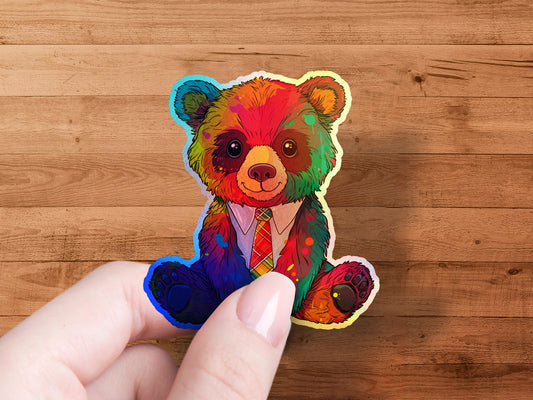 Colorful Tie-Dye Teddy Bear Sticker product