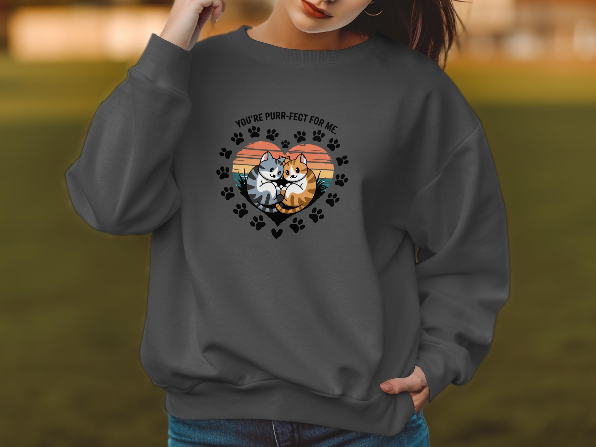 You're Purr-fect For Me Cat Heart Design product