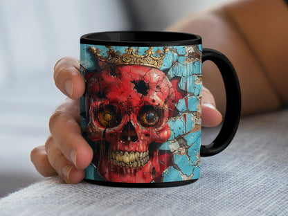 Skull Art With Crown Ceramic Coffee Mug product type