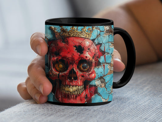 Skull Art With Crown Ceramic Coffee Mug product type