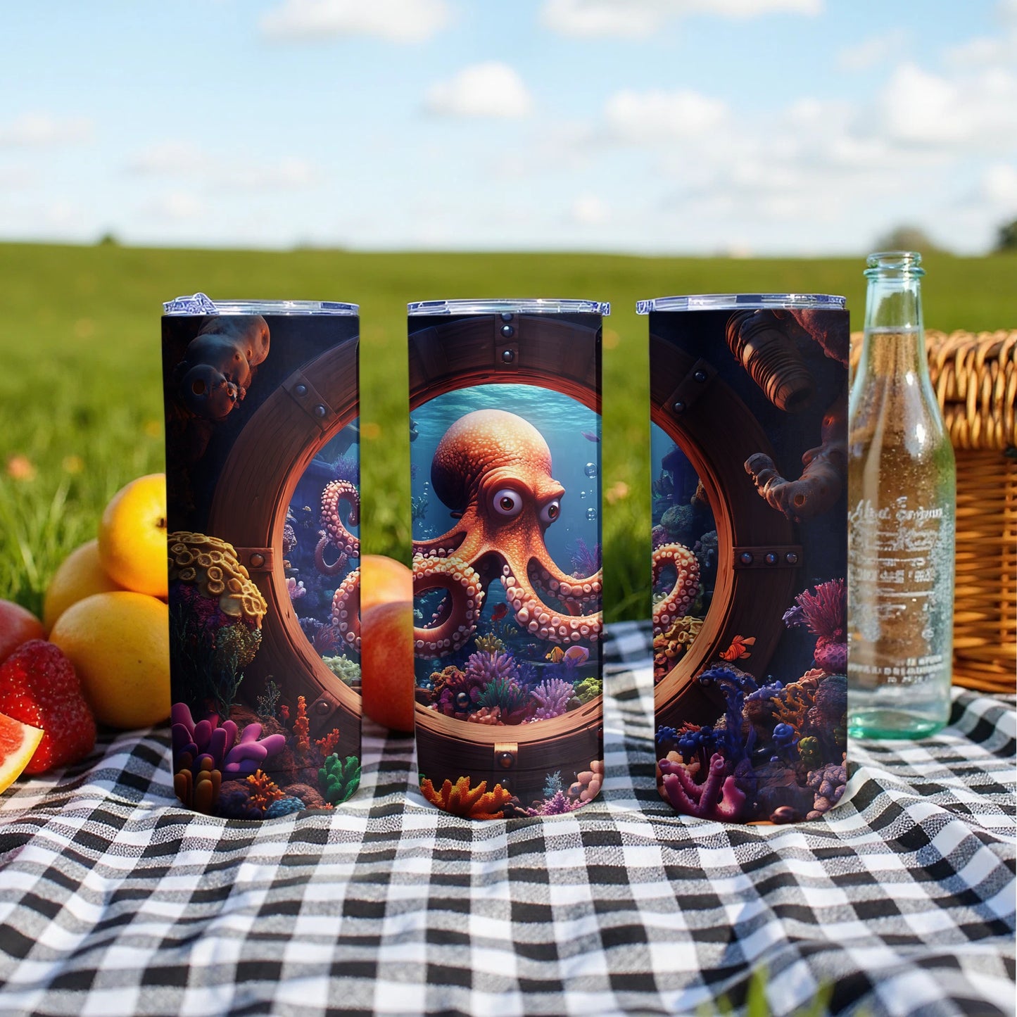 Octopus and Coral Design Insulated Tumbler product