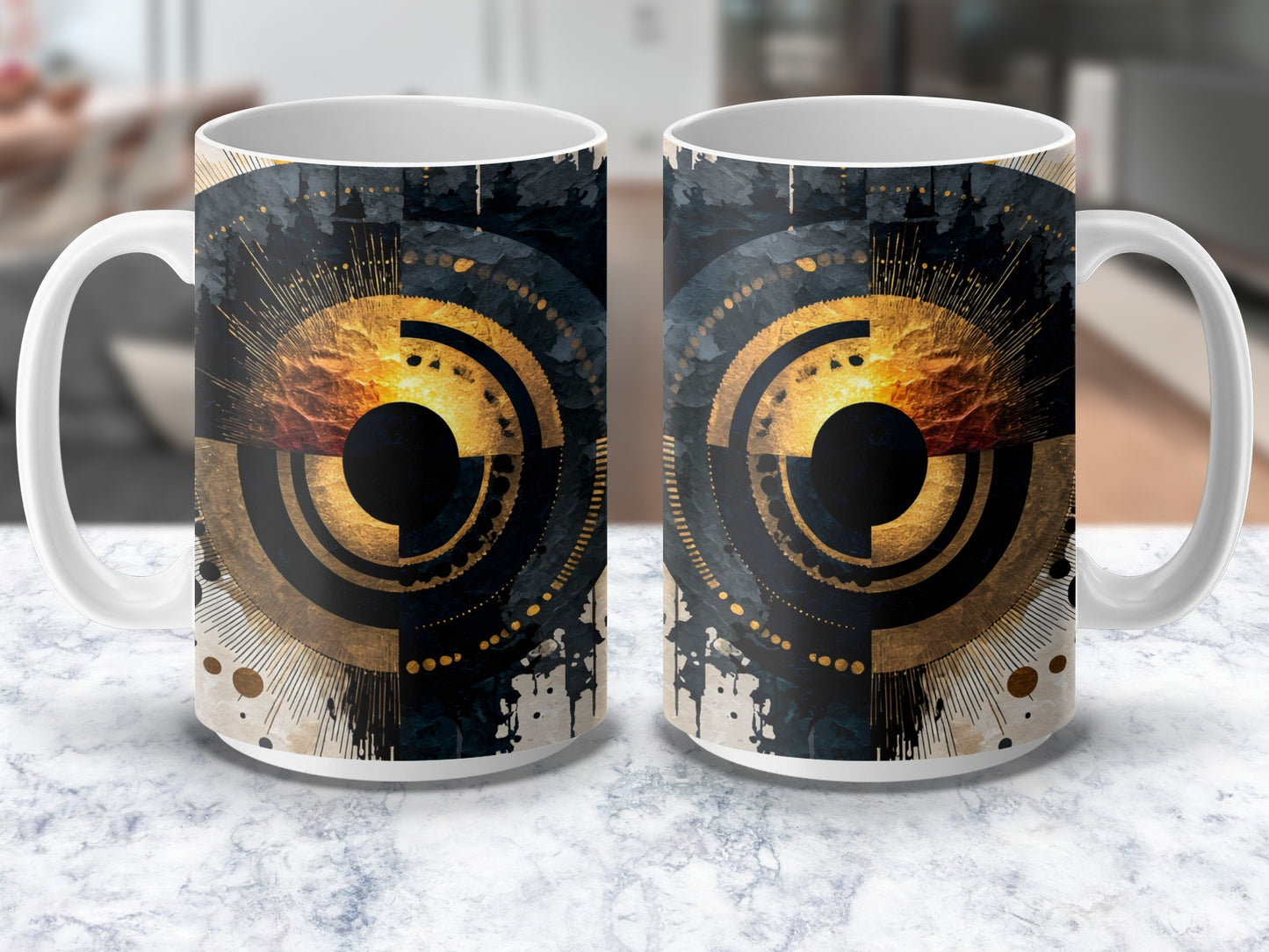 Abstract Art Coffee Mug, Modern Design Ceramic Cup, Unique Artist Inspired Drinkware, Stylish Home Decor Gift