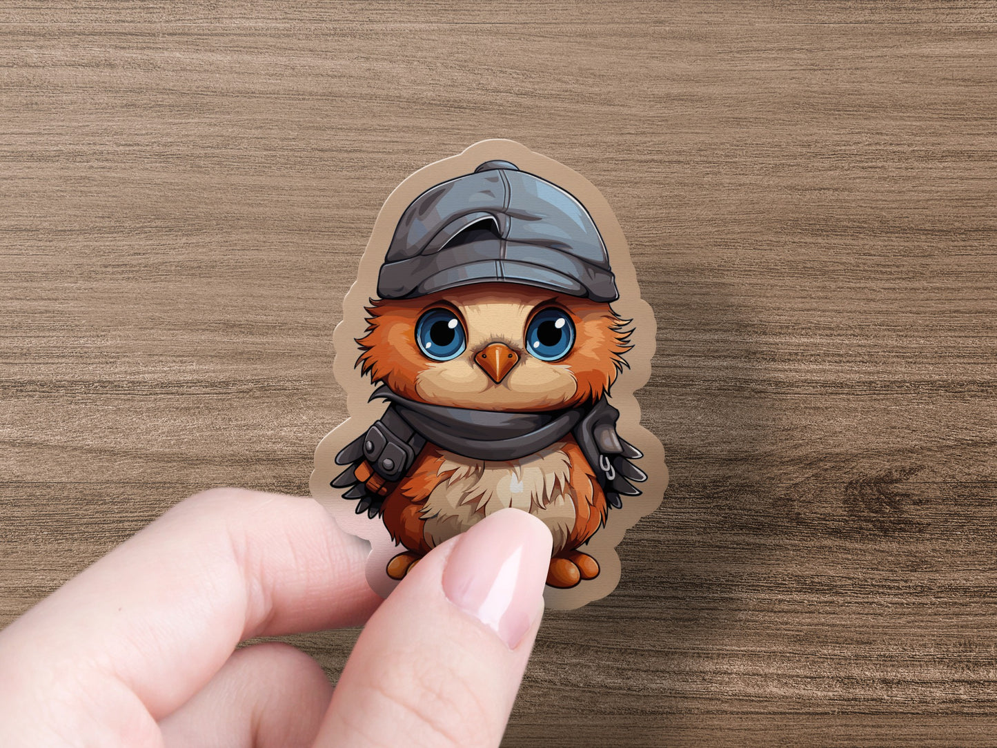 Adorable Owl Wearing Hat and Scarf Sticker product type