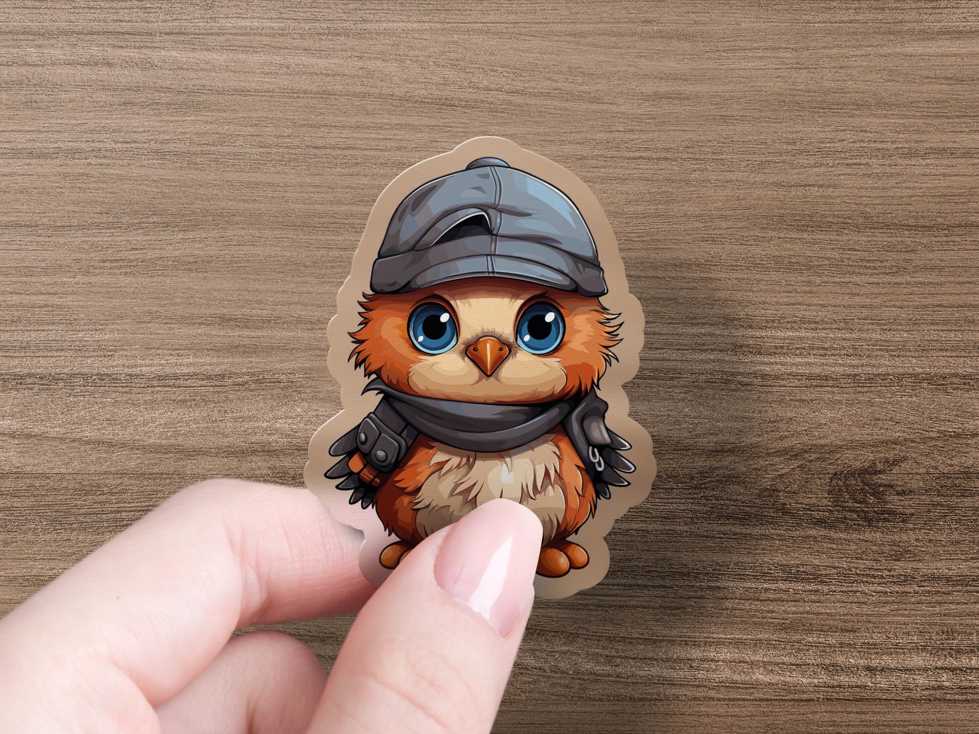 Adorable Owl Wearing Hat and Scarf Sticker product type