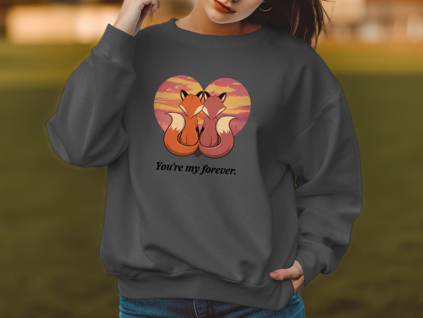 Cute Foxes Embrace You're My Forever Sweatshirt product