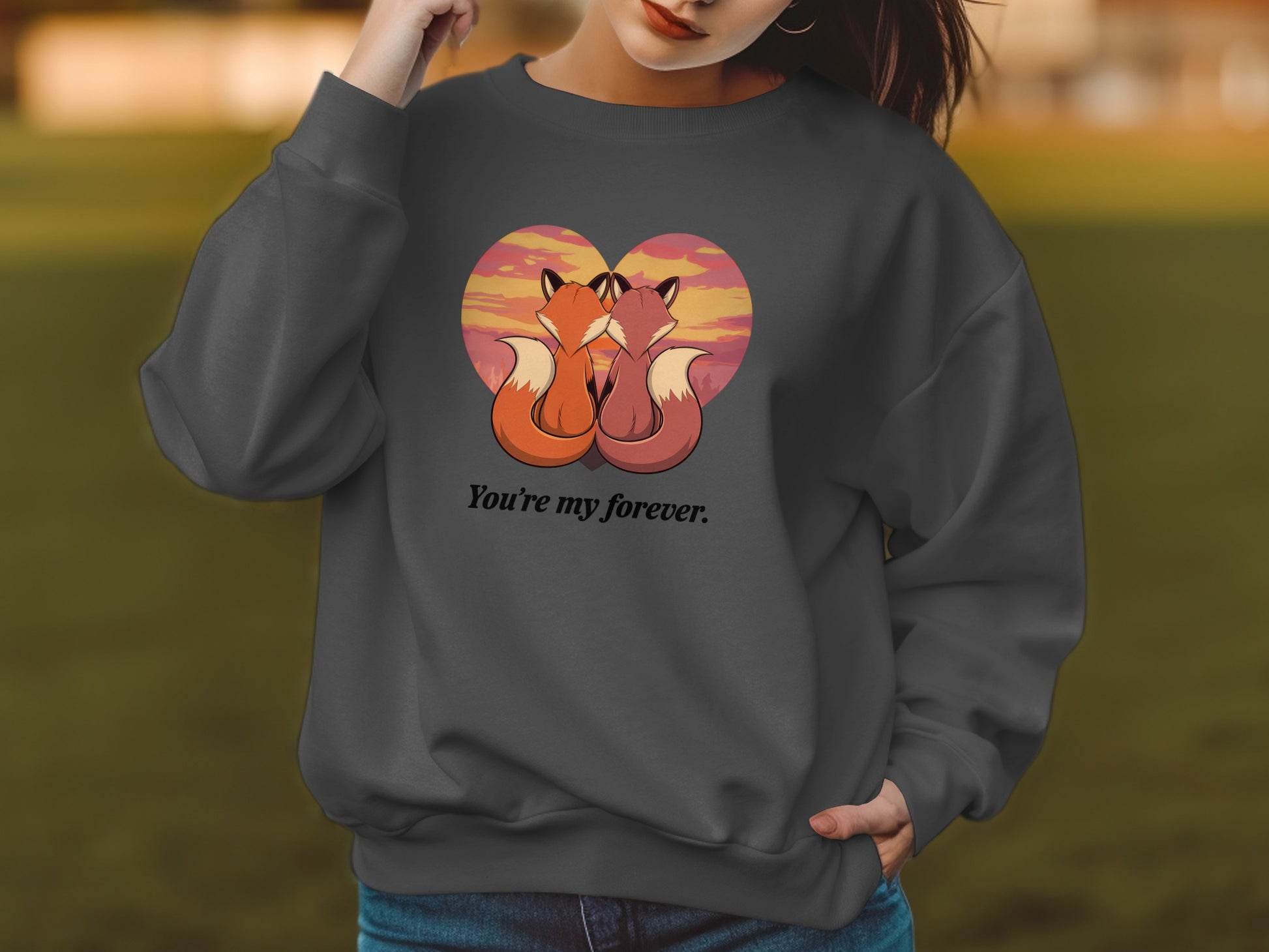 Cute Foxes Embrace You're My Forever Sweatshirt product