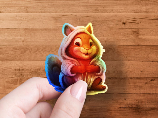 Cute Squirrel in a Hoodie Sticker product