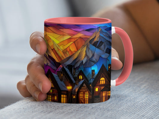 Vibrant Mountain Sunset Scene Printed Mug product type