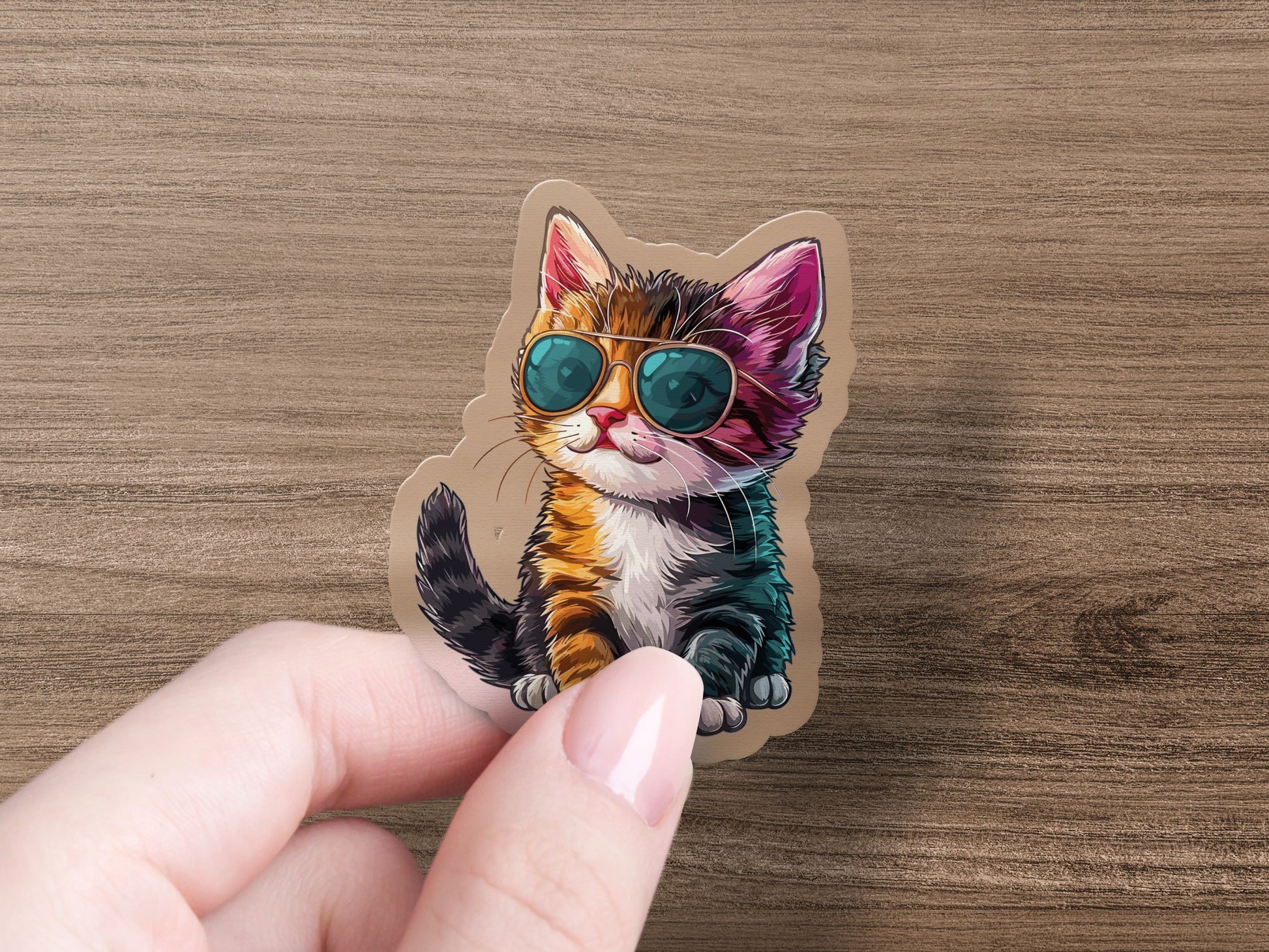 Cute Cool Sunglasses Cat Sticker Unique Design product type